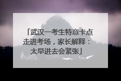武汉一考生特意卡点走进考场，家长解释：太早进去会紧张