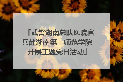 武警湖南总队医院官兵赴湖南第一师范学院开展主题党日活动