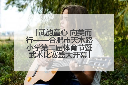 武韵童心 向美而行——合肥市天水路小学第二届体育节暨武术比赛盛大开幕