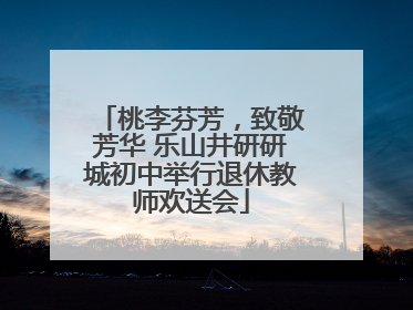 桃李芬芳，致敬芳华 乐山井研研城初中举行退休教师欢送会