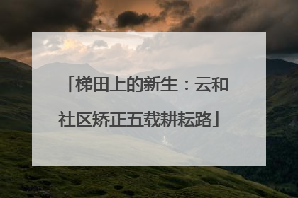 梯田上的新生：云和社区矫正五载耕耘路