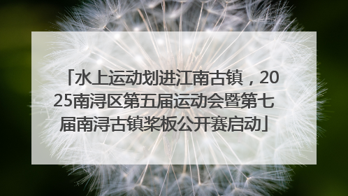 水上运动划进江南古镇，2025南浔区第五届运动会暨第七届南浔古镇桨板公开赛启动