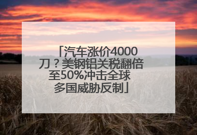 汽车涨价4000刀？美钢铝关税翻倍至50%冲击全球 多国威胁反制