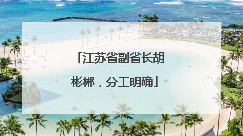 江苏省副省长胡彬郴，分工明确