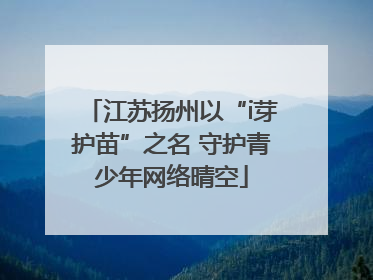 江苏扬州以“i芽护苗”之名 守护青少年网络晴空