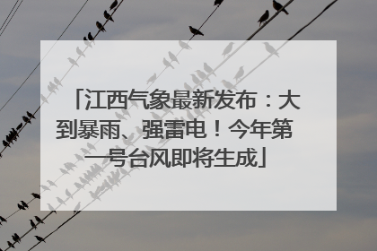 江西气象最新发布：大到暴雨、强雷电！今年第一号台风即将生成