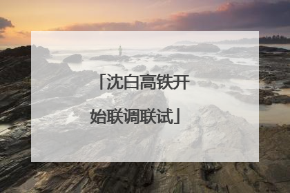 沈白高铁开始联调联试