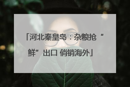 河北秦皇岛：杂粮抢“鲜”出口 俏销海外