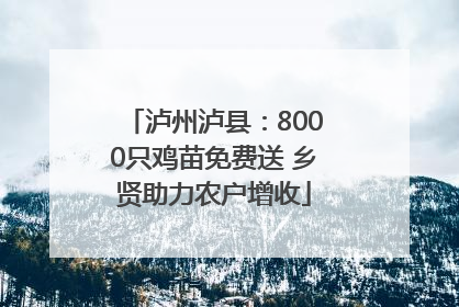 泸州泸县：8000只鸡苗免费送 乡贤助力农户增收
