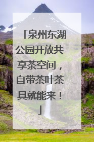 泉州东湖公园开放共享茶空间，自带茶叶茶具就能来！