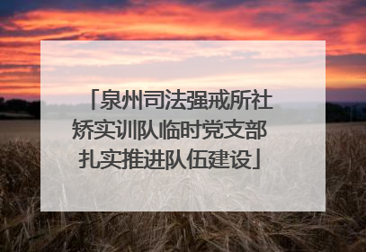 泉州司法强戒所社矫实训队临时党支部扎实推进队伍建设