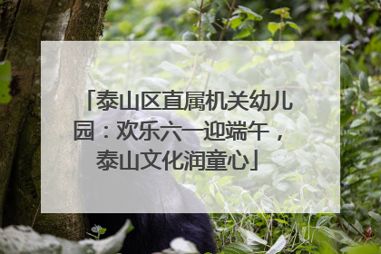 泰山区直属机关幼儿园：欢乐六一迎端午，泰山文化润童心