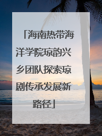 海南热带海洋学院琼韵兴乡团队探索琼剧传承发展新路径