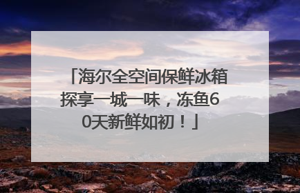 海尔全空间保鲜冰箱探享一城一味，冻鱼60天新鲜如初！