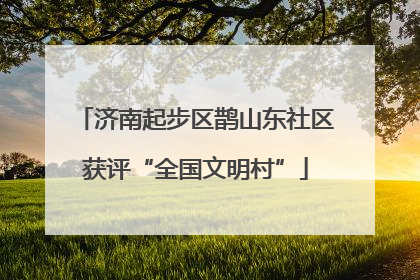 济南起步区鹊山东社区获评“全国文明村”