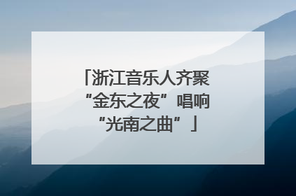 浙江音乐人齐聚“金东之夜”唱响“光南之曲”