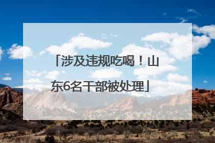 涉及违规吃喝！山东6名干部被处理