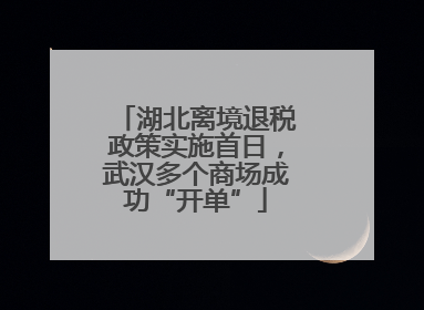 湖北离境退税政策实施首日，武汉多个商场成功“开单”
