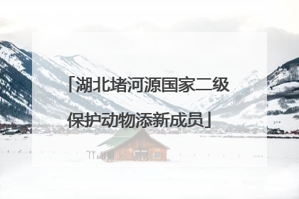 湖北堵河源国家二级保护动物添新成员