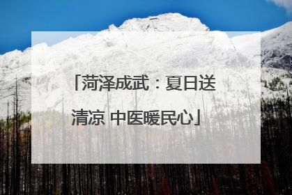 菏泽成武：夏日送清凉 中医暖民心