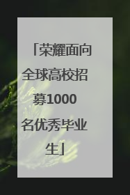 荣耀面向全球高校招募1000名优秀毕业生
