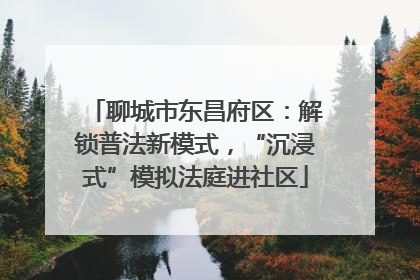 聊城市东昌府区：解锁普法新模式，“沉浸式”模拟法庭进社区