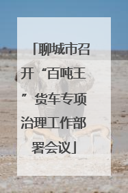 聊城市召开“百吨王”货车专项治理工作部署会议