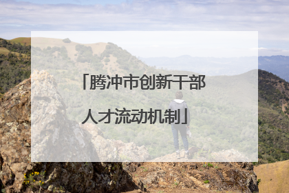 腾冲市创新干部人才流动机制