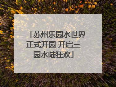 苏州乐园水世界正式开园 开启三园水陆狂欢