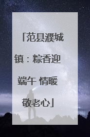 范县濮城镇：粽香迎端午 情暖敬老心