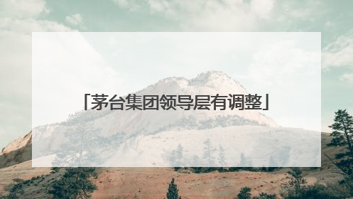 茅台集团领导层有调整