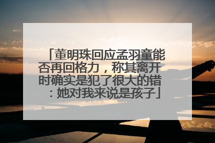 董明珠回应孟羽童能否再回格力，称其离开时确实是犯了很大的错：她对我来说是孩子