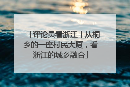评论员看浙江丨从桐乡的一座村民大厦，看浙江的城乡融合