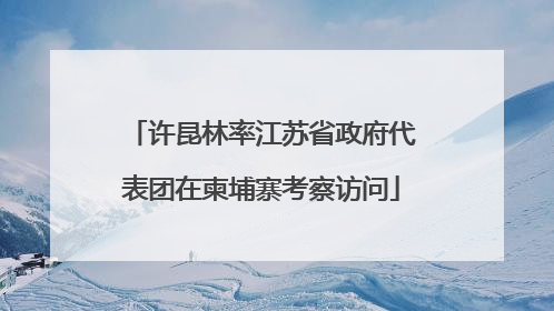 许昆林率江苏省政府代表团在柬埔寨考察访问