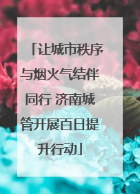 让城市秩序与烟火气结伴同行 济南城管开展百日提升行动