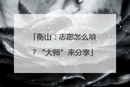 衡山：志愿怎么填？“大师”来分享