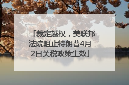 裁定越权，美联邦法院阻止特朗普4月2日关税政策生效