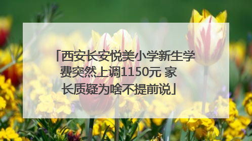 西安长安悦美小学新生学费突然上调1150元 家长质疑为啥不提前说