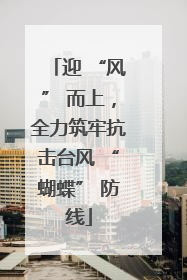 迎 “风” 而上，全力筑牢抗击台风 “蝴蝶” 防线