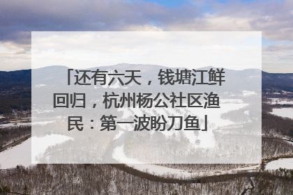 还有六天，钱塘江鲜回归，杭州杨公社区渔民：第一波盼刀鱼