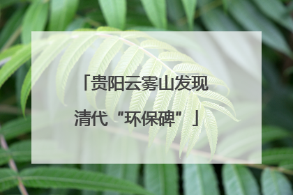 贵阳云雾山发现清代“环保碑”