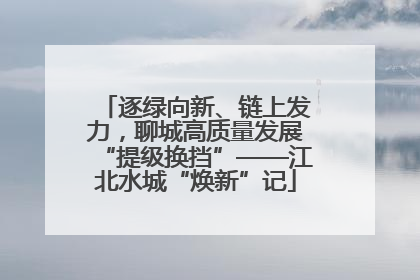 逐绿向新、链上发力，聊城高质量发展“提级换挡”——江北水城“焕新”记