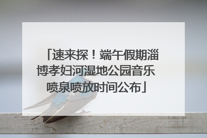 速来探！端午假期淄博孝妇河湿地公园音乐喷泉喷放时间公布