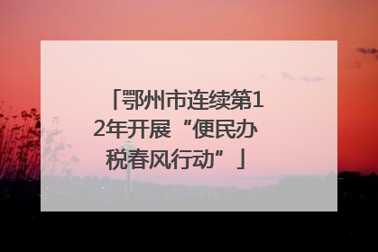 鄂州市连续第12年开展“便民办税春风行动”