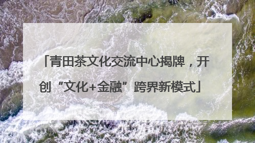 青田茶文化交流中心揭牌，开创“文化+金融”跨界新模式