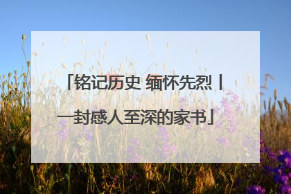 铭记历史 缅怀先烈丨一封感人至深的家书
