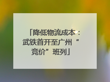 降低物流成本：武铁首开至广州“竞价”班列