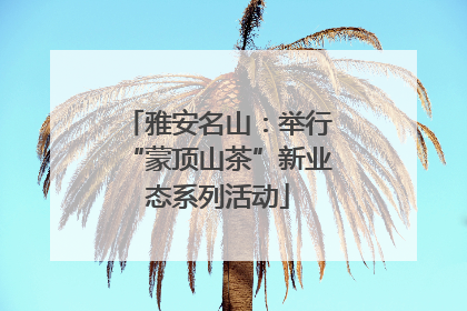 雅安名山：举行“蒙顶山茶”新业态系列活动
