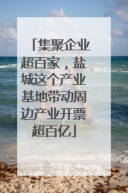 集聚企业超百家，盐城这个产业基地带动周边产业开票超百亿