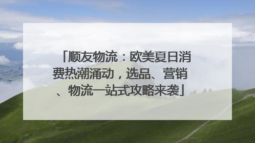 顺友物流：欧美夏日消费热潮涌动，选品、营销、物流一站式攻略来袭
